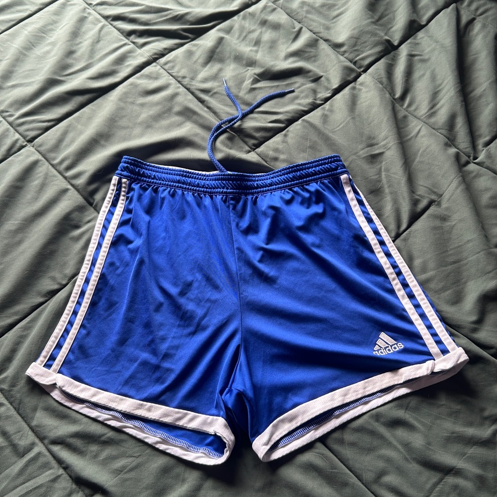 Adidas Royal Blue Sports Shorts with White Accents